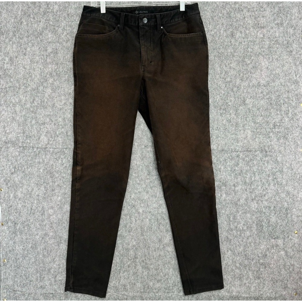 Lululemon Lab‎ Pants Mens 31x32 Slim Tapered Canvas Faded Brown Black Jeans
